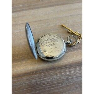 DOXA Vintage Pocket Watch For Parts Or Display Not Working All Gears Intact 1906